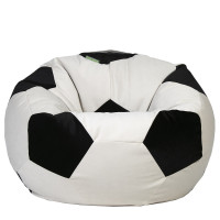 Кресло Мяч из Велюра бело-черный XL